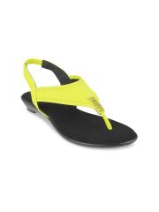 Metro Women Yellow Solid Comfort Sandals