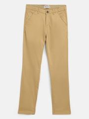 Gini and Jony Boys Khaki Solid Chinos Trousers