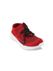 Jazzy Juniors Boys Red Woven Design Sneakers