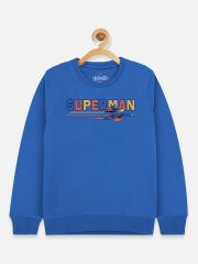 Kids Ville Boys Blue Superman Printed Sweatshirt