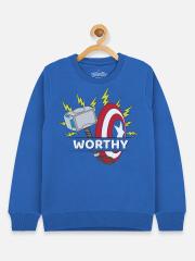 Kids Ville Boys Blue Avengers Printed Sweatshirt