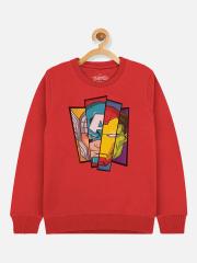 Kids Ville Boys Red Avengers Printed Sweatshirt