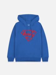 Kids Ville Superman Boys Blue Printed Hooded Sweatshirt