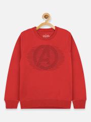 Kids Ville Boys Red Avengers  Printed Sweatshirt