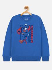 Kids Ville Boys Blue Superman Printed Sweatshirt