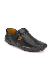 Sir Corbett Men Black Shoe-Style Sandals