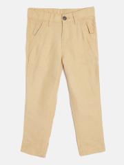 Gini and Jony Boys Khaki Solid Regular Trousers