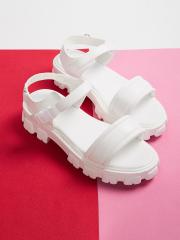 Fame Forever by Lifestyle Girls White PU Comfort Sandals