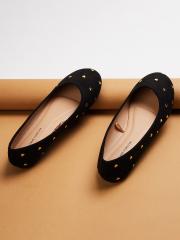 Fame Forever by Lifestyle Girls Black Embellished Ballerinas Flats