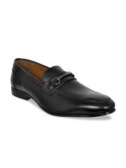 Allen Cooper Men Black Leather Loafers