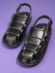 El Paso Men Black Fisherman Sandals