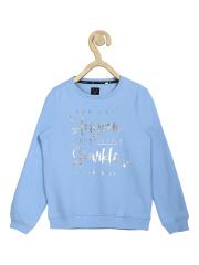 Allen Solly Junior Girls Blue Printed Sweatshirt