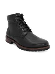 San Frissco Men Black Leather Flat Boots