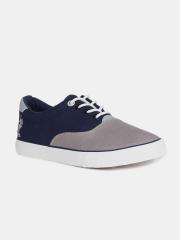 U S Polo Assn Men Navy Blue Colourblocked Sneakers