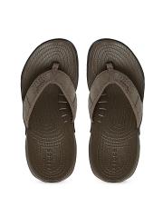 Crocs Swiftwater  Men Brown Suede Flip-Flops