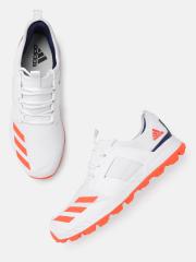 ADIDAS Men White Woven Design Cricup 21 Cricket Shoes