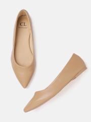 Carlton London Women Beige Solid Ballerinas