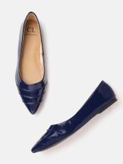 Carlton London Women Navy Blue Solid Ballerinas