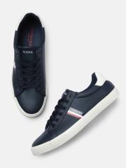 U S Polo Assn Men Navy Blue PU Sneakers