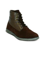 Get Glamr Men Brown Colourblocked Flat Boots