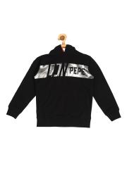 Pepe Jeans Boys Black Printed Hooded Sweatshirt