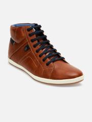 ID Men Tan Leather Flat Boots