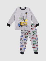 Lazy Shark Boys Grey Printed Night suit