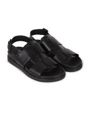 Clarks Men Black Leather Comfort Sandals