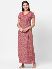 Sweet Dreams Women Pink Printed Nightdress