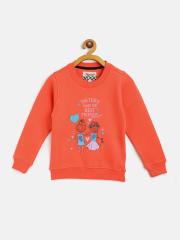 Peppermint Girls Red Printed Sweatshirt