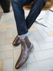 Arrow Men Brown Leather Flat Boots