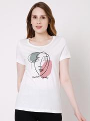 Vero Moda Women White Printed T-shirt