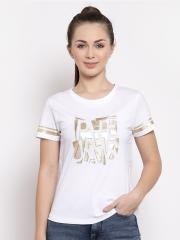 Pepe Jeans Women White Printed T-shirt