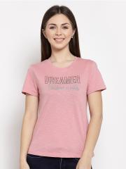 Pepe Jeans Women Pink Printed T-shirt