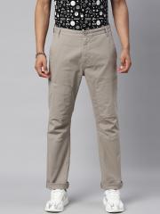 Breakbounce Men Grey Slim Fit Chinos Trousers