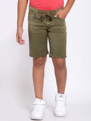 Pepe Jeans Boys Olive Green Denim Shorts