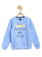 Allen Solly Junior Girls Blue Printed Sweatshirt