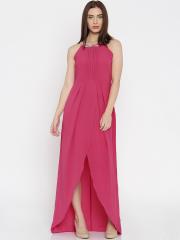 AND Women Pink Solid Maxi Dress