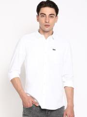 Wrangler Men White Opaque Casual Shirt