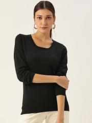 Madame Women Black Solid Sweater