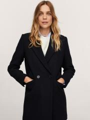 MANGO Women Black Solid Over Coat