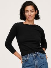 MANGO Women Black Solid Sweater