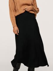 MANGO Women Black Solid Maxi Skirt