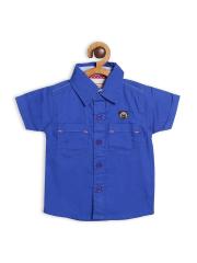 612 league Boys Blue Opaque Casual Shirt