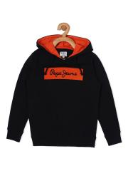 Pepe Jeans Boys Orange Printed Hooded Sweatshirt