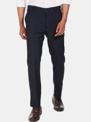 Excalibur Men Navy Blue Formal Trousers