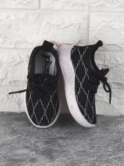 Jazzy Juniors Boys Black Woven Design Sneakers