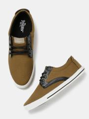 Roadster Men Brown Solid Regular Sneakers