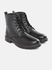 Carlton London Men Black Solid Biker Boots