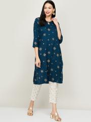 Melange by Lifestyle Women Blue Printed Kurta